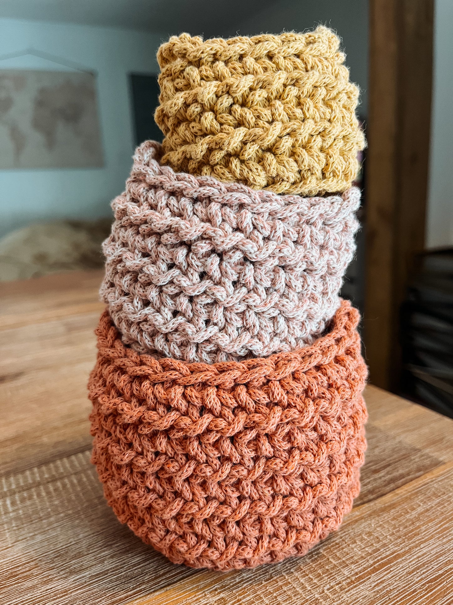 Crochet Pattern Bundle | Chunky Boho Flower Coaster + Mini Nesting Baskets